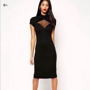 ASOS Twisted Poloneck Plunge Dress